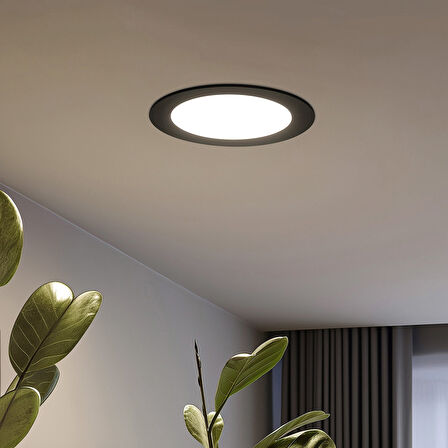 Maxled MX-1024N - 15W 4000K Ilık Beyaz | Siyah Kasa Sıva Altı Yuvarlak LED Panel