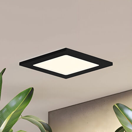 Maxled MX-1030N - 6W 4000K Ilık Beyaz | Siyah Kasa Sıva Altı Kare LED Panel