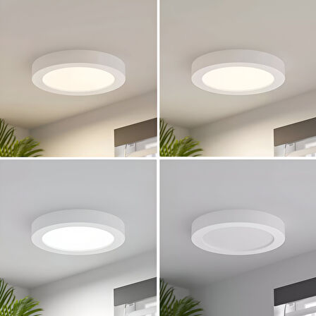 Maxled MX-1044N - 18W 4000K Ilık Beyaz | Beyaz Kasa Sıva Üstü Yuvarlak LED Panel