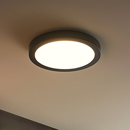 Maxled MX-1052N - 18W 4000K Ilık Beyaz | Siyah Kasa Sıva Üstü Yuvarlak LED Panel