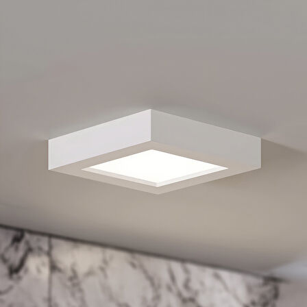 Maxled MX-1058N - 12W 4000K Ilık Beyaz | Beyaz Kasa Sıva Üstü Kare LED Panel