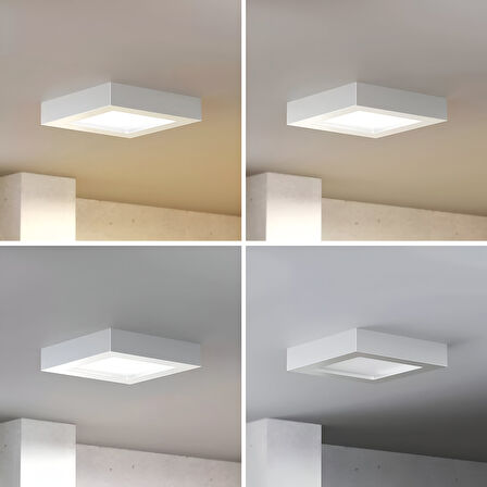 Maxled MX-1058N - 12W 4000K Ilık Beyaz | Beyaz Kasa Sıva Üstü Kare LED Panel