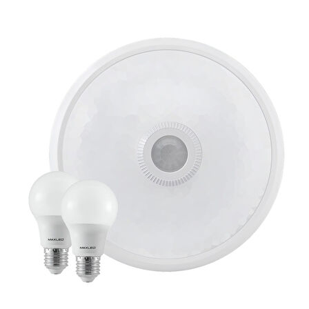 Maxled MX-6212 - 2xE27 Duylu | Hareket Sensörlü Tavan Armatür