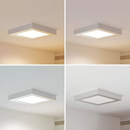 Maxled MX-1062N - 24W 4000K Ilık Beyaz | Beyaz Kasa Sıva Üstü Kare LED Panel