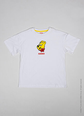 Haribo Baskılı Beyaz Erkek Çocuk T-Shirt HRBTXT109