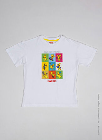 Haribo Baskılı Beyaz Erkek Çocuk T-Shirt HRBTXT103