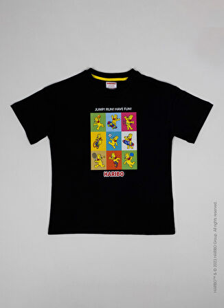 Haribo Baskılı Siyah Erkek Çocuk T-Shirt HRBTXT103