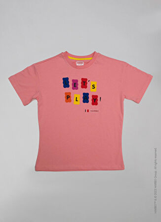 Haribo Baskılı Pembe Kız Çocuk T-Shirt HRBTXT104