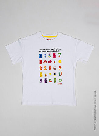 Haribo Baskılı Beyaz Erkek Çocuk T-Shirt HRBTXT105