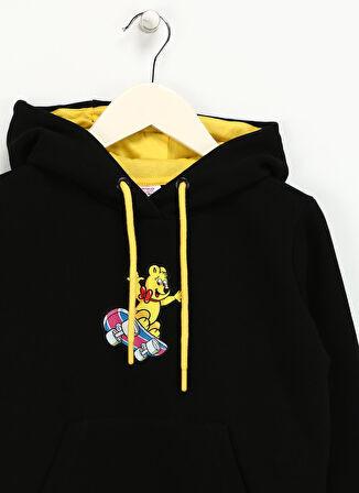 Haribo İşlemeli Erkek Siyah Sweatshırt HRBTXT317 Haribo Hoodie Çocuk Sweat