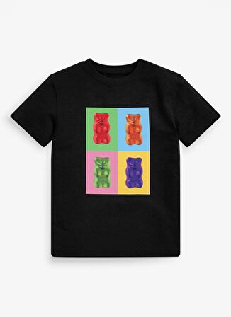 Haribo Baskılı Siyah Erkek T-Shirt Haribo Erkek Çocuk T-shirt-1