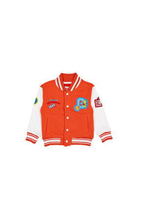 RBTXT414-KIRMIZI Haribo &Ccedil;ocuk Sweatmont &Ccedil;ocuk Ceket Turuncu