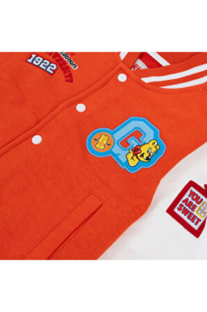 RBTXT414-KIRMIZI Haribo &Ccedil;ocuk Sweatmont &Ccedil;ocuk Ceket Turuncu