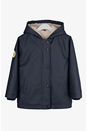 Pu Içi Kürk Kaban Yağmurluk Mont - Lacivert