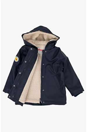 Pu Içi Kürk Kaban Yağmurluk Mont - Lacivert