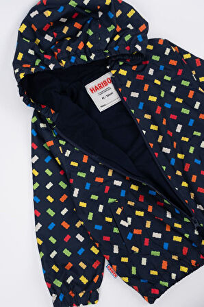 Unisex Çocuk Normal Kalıp Kapüşonlu Rüzgarlık - Lacivert | 6 Yaş