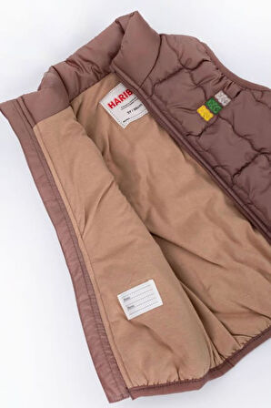 Kız Çocuk Rahat Kalıp Kapitone Dolgulu Şişme Yelek - Moka Kahverengi | 4Yaş