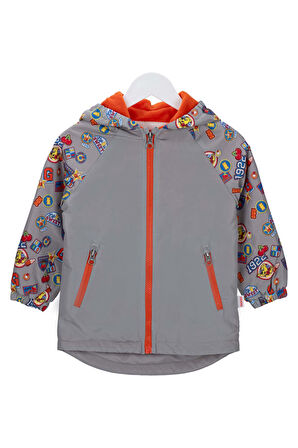 Unisex Çocuk Rahat Kalıp İçi Polar Astarlı Kapüşonlu Mont - Gri | 4 Yaş