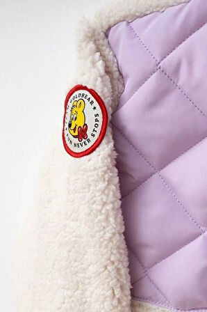 Kız Çocuk Blok Renkli Kapitoneli Polar Ceket - Pembe/Çok Renkli | 6 Yaş