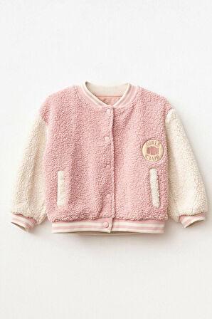 Kız Çocuk Polar Kolej Ceket - Pudra | 4 Yaş