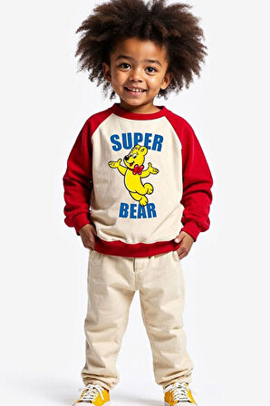 Unisex Çocuk Sweatshirt - Kırmızı | 6-7 Yaş