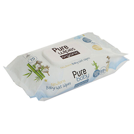 Pure Wipes Pure Baby Organic Yenidoğan Islak Havlu 70 Adet