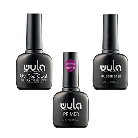 Wula Kalıcı Oje Kurutucu Set 10ML - Top coat - Primer - Base coat