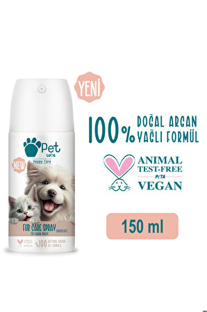 Kediler Ve Köpekler Için Tüy Bakım Spreyi Çikolata 150 ml 100% Doğal Argan Yağlı