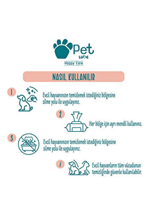 Pet Love Argan Yağlı 60 Yaprak Evcil Hayvan Temizleme Mendili