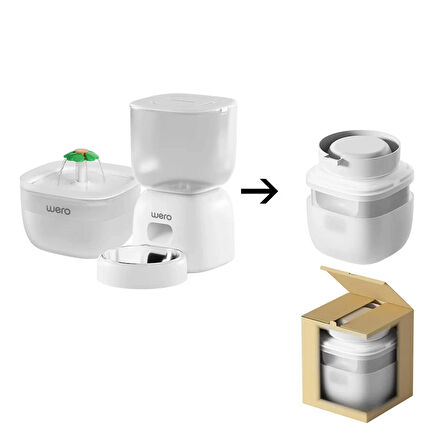 Wero 2in1 Akıllı Kedi & Köpek Mama Kabı ve Su Pınarı Seti | Wi-Fi Kontrollü, Otomatik Besleme (WF1)