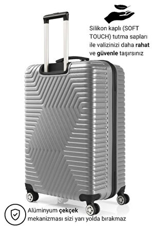 G&D Polo Suitcase Abs Gümüş Gri Büyük Boy Valiz 600.03-B