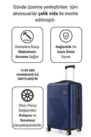 G&D Polo Suitcase Abs Lacivert Orta Boy Valiz 600.04-O