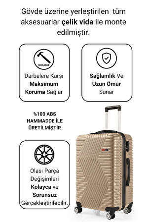 G&D Polo Suitcase Abs Gold Orta Boy Valiz 600.06-O