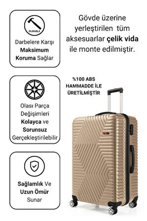 G&D Polo Suitcase Abs Gold Büyük Boy Valiz 600.06-B