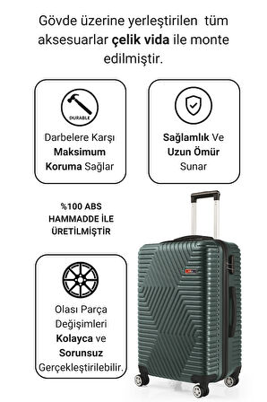 G&D Polo Suitcase Abs Haki Yeşil Orta Boy Valiz 600.07-O