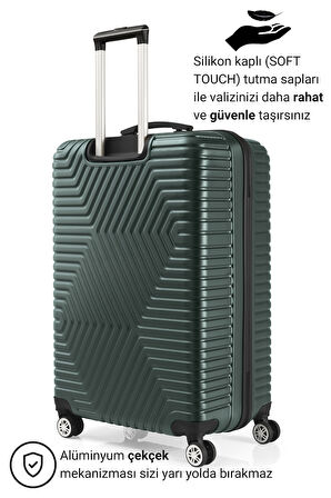 G&D Polo Suitcase Abs Haki Yeşil Büyük Boy Valiz 600.07-B