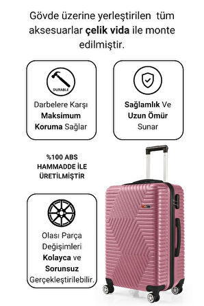 G&D Polo Suitcase Abs Gül Kurusu Orta Boy Valiz 600.08-O