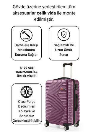 G&D Polo Suitcase Abs Mürdüm Orta Boy Valiz 600.09-O