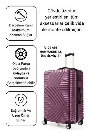 G&D Polo Suitcase Abs Mürdüm Büyük Boy Valiz 600.09-B