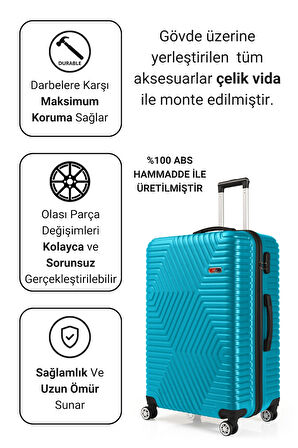 G&D Polo Suitcase Abs Turkuaz Büyük Boy Valiz 600.16-B