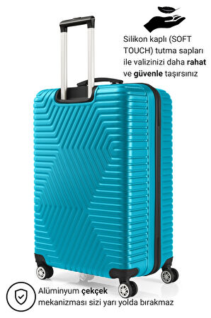 G&D Polo Suitcase Abs Turkuaz Büyük Boy Valiz 600.16-B