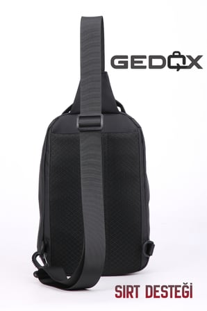 Gedox Siyah Su Geçirmez 3 Bölmeli Çapraz Sırt Çantası Tek Omuz Göğüs Çantası Bodybag GDX2102