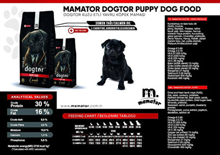 Mamator Hipoalerjenik Dogtor Puppy Yavru Köpek Maması 2.5 KG