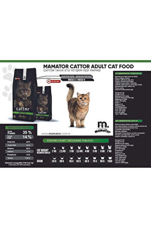 Mamator Hipoalerjenik Cattor Adult Yetişkin Kedi Maması 1.5 KG