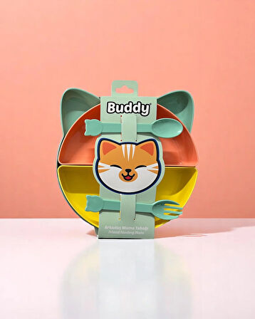 Buddy Kedi Mama Tabağı Seti - Tropik