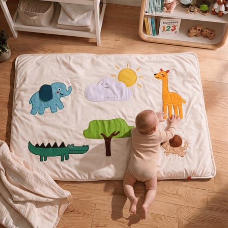 Tucklebery Montessori Oyun Matı, Sesli ve Etkileşimli Oyun Battaniyesi - 140x100cm