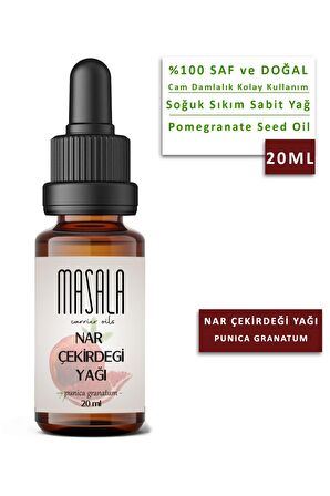 Masala Saf Nar Çekirdeği Yağı 20 ml. (Pomegranate Carrier Oil) Soğuk Pres