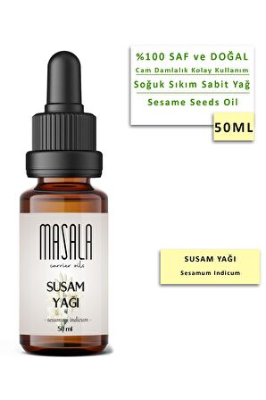 Masala Susam Yağı 50 ml. Soğuk Pres (Sesame Seed Carrier Oil)