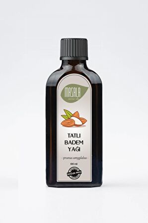 Masala Tatlı Badem Yağı 100 ml.  Soğuk Pres (Sweet Almond Carrier Oil)