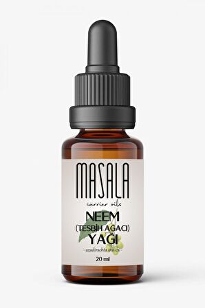 Masala Tesbih Ağacı Yağı 20 ml.  Soğuk Pres Neem Yağı (Neem Carrier Oil)